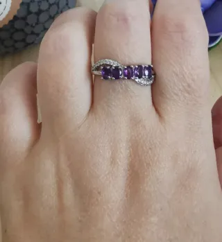 Anillo Amatista Natural, tamaño Ajustable.