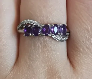 Anillo Amatista Natural, tamaño Ajustable.