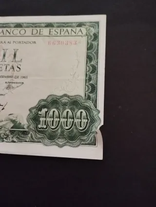Billete 1000 Pesetas  España 1965 Sin serie