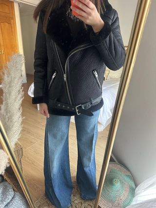 Cazadora abrigo efecto piel