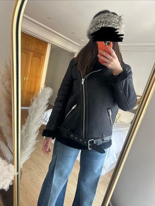 Cazadora abrigo efecto piel