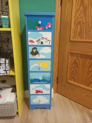 Cajonera infantil con dibujos. 86cm x 17 cm