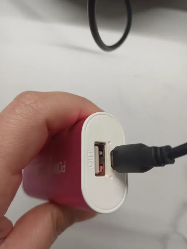 Power Bank Fuxia 20000mAh con cavo