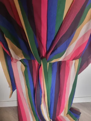 Vestido Boohoo Talla M Rayas Multicolor