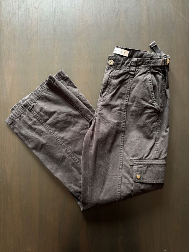 Pantalones Cargo Bershka Negros Talla 40