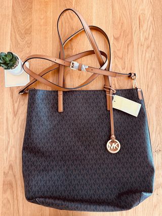 Bolso Michael Kors Marrón y Dorado tote original