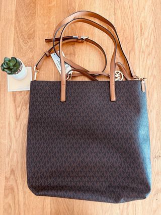 Bolso Michael Kors Marrón y Dorado tote original