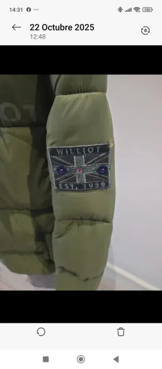 Chaqueta Williot verde acolchada