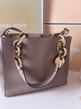 Bolso Michael Kors Marrón y Dorado original