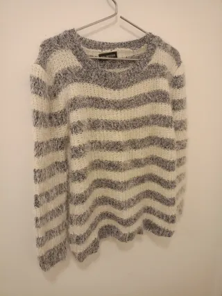 Jersey suave rayas gris y blanco