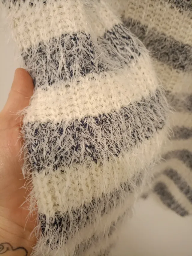 Jersey suave rayas gris y blanco