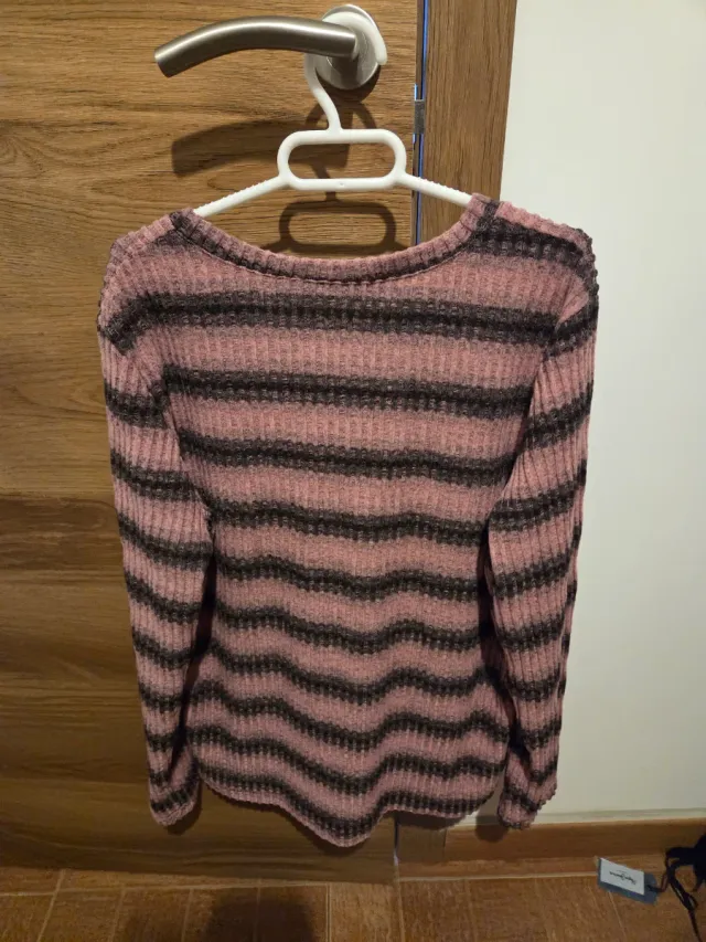 Chaleco de rayas rosa y marrón