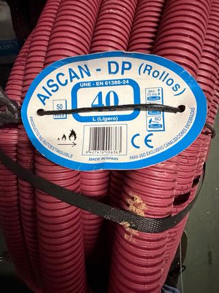 tres rollo Tubo corrugado PVC 2-40 mm y 1 - 20 mm