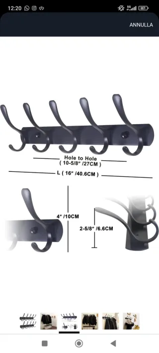 Appendiabiti doppio nero