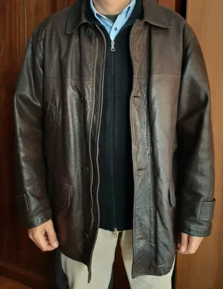 Giacca pelle vintage Henry Cotton's marrone