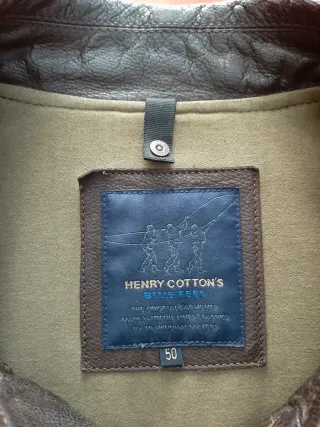 Giacca pelle vintage Henry Cotton's marrone