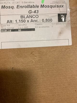 Mosquitera aluminio blanca enrollable nueva