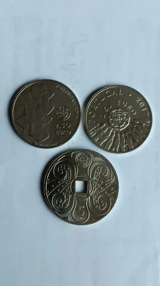 3 Moedas Euro Portugal 2015/2017e 2022