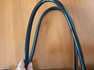 Borsa Primadonna camoscio nera con dettagli oro