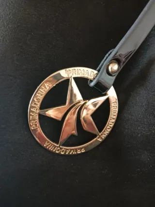 Borsa Primadonna camoscio nera con dettagli oro