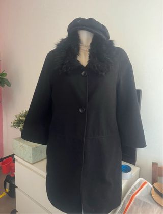 Cappottino con pelliccia sintetica taglia L