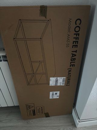 Mesa centro madera y metal negra