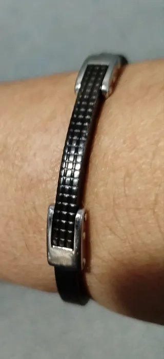 Pulsera Viceroy Hombre Negra y Plateada