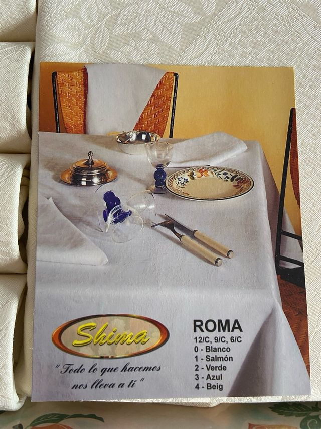 Mantelería beige 12 servicios Shima 1.50x2.50