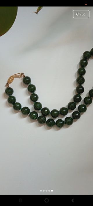 Collana giada chiusura oro 18k