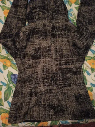 Chaqueta Zara Lana Mujer Negra y Blanca