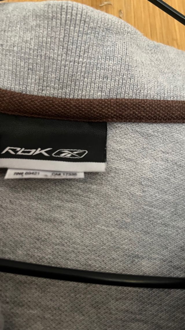 Polo Reebok Vintage Talla L Gris Algodón