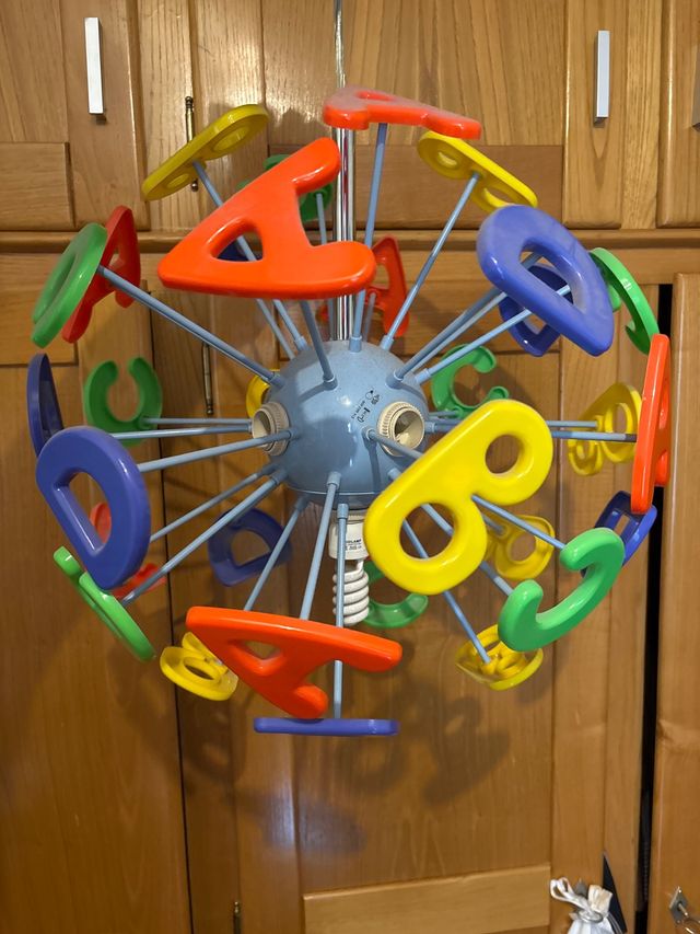 Lámpara Infantil Virus Letras Colores