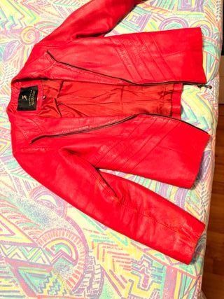 Chaqueta de cuero CHARMIRAN roja