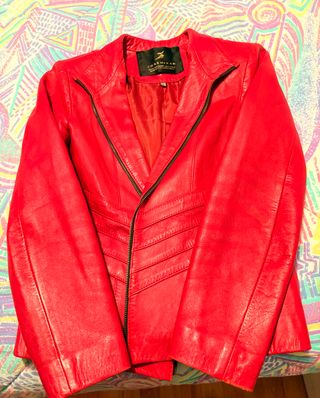 Chaqueta de cuero CHARMIRAN roja