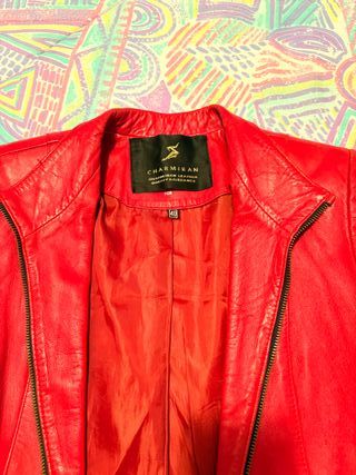 Chaqueta de cuero CHARMIRAN roja