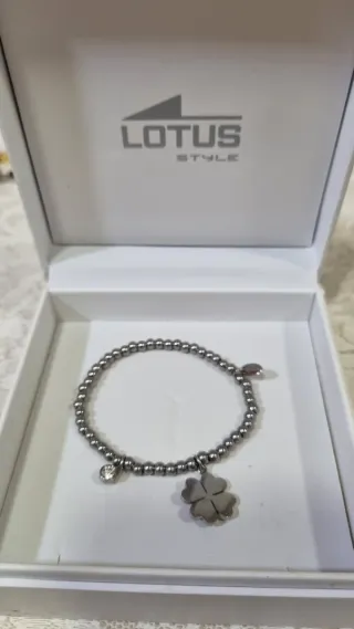 Pulsera Lotus Acero Trébol Suerte