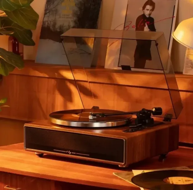 BY ONE Tocadiscos HiFi Bluetooth portátil