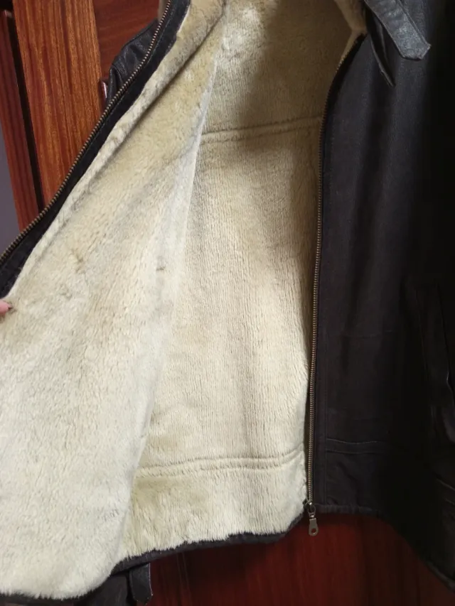 Abrigo de cuero hombre marrón