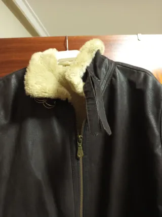 Abrigo de cuero hombre marrón