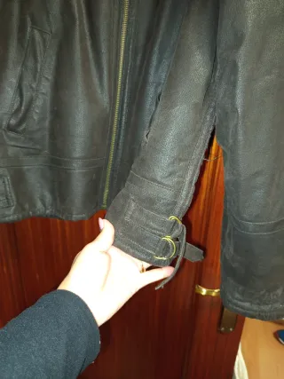 Abrigo de cuero hombre marrón