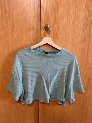 Camiseta canalé verde