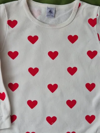 Pijama Petit Bateau Corazones 5 años