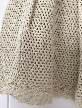 Falda Zara Beige Crochet