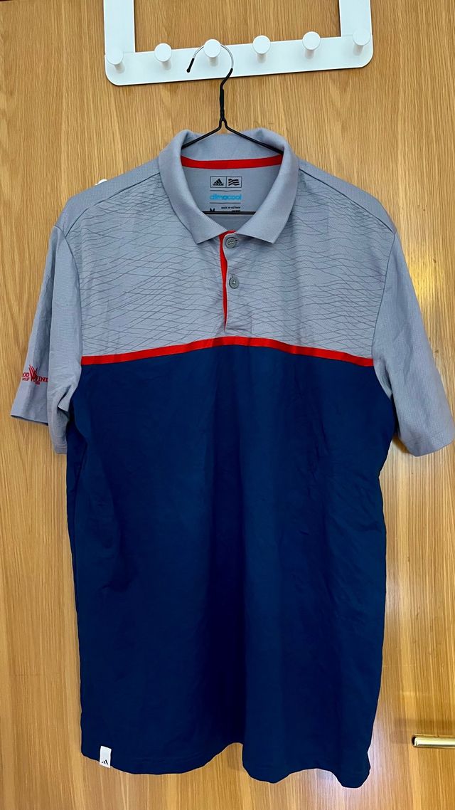 Polo Adidas Talla M Gris y Azul