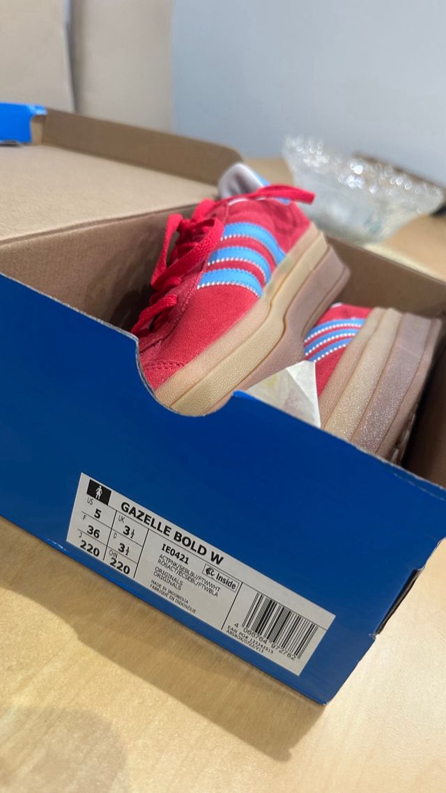 Adidas Gazelle Bold Rojas y Azules 36