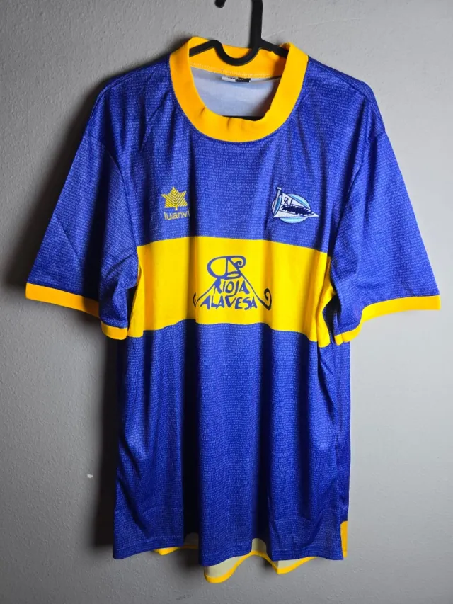 Camiseta Luanvi Alavés Azul y Amarillo final uefa