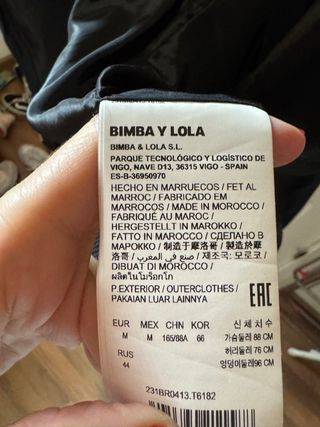 Chaqueta Bomber Seda Bimba y Lola Multicolor