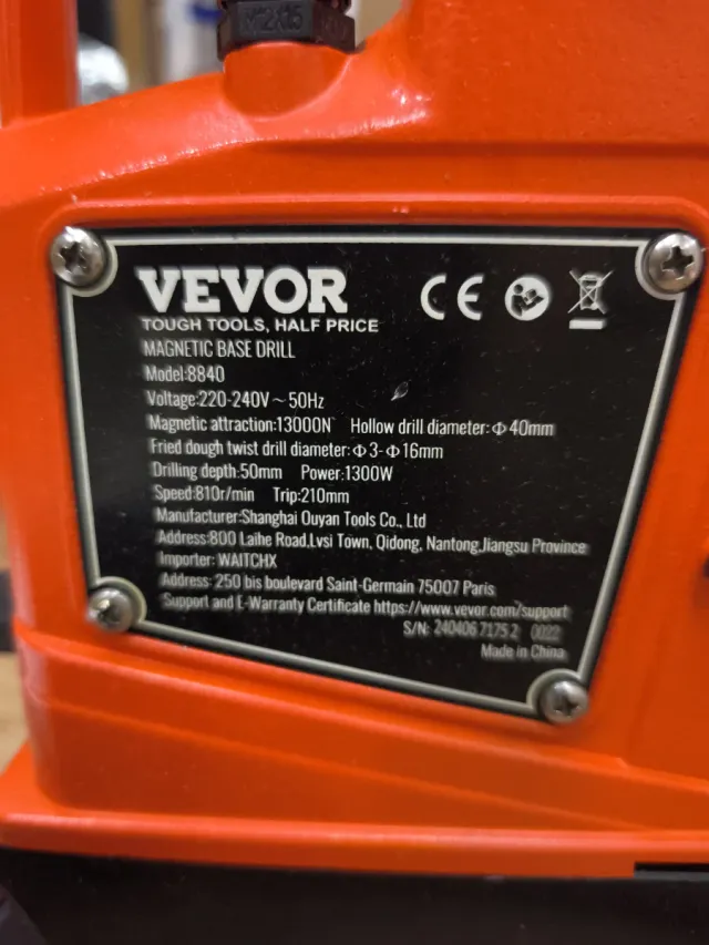 Taladro Base Magnética VEVOR