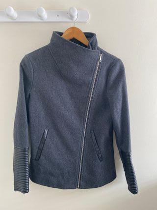 Abrigo paño estilo biker