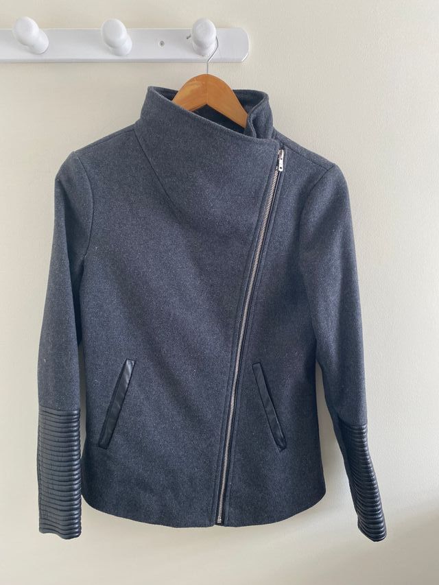 Abrigo paño estilo biker